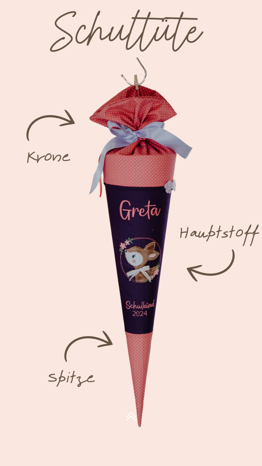Schultüte aus Stoff – Bild 2