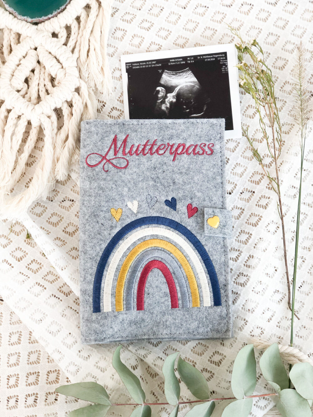 Mutterpasshülle Regebogen bunt